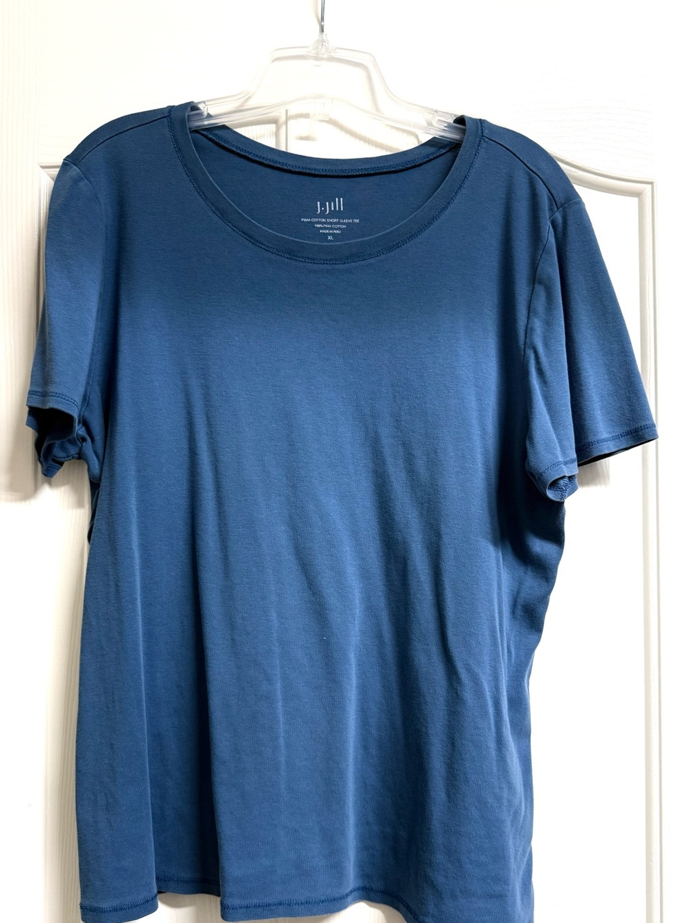 J. Jill Pima Cotton Short Sleeve Tee in Slate Blue